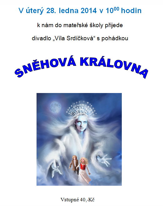 Plakátek - divadlo Sněhová královna